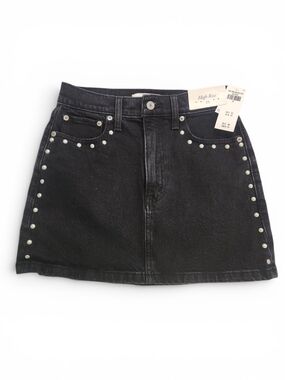 Abercrombie & Fitch Black Studded High-Rise Mini Skirt